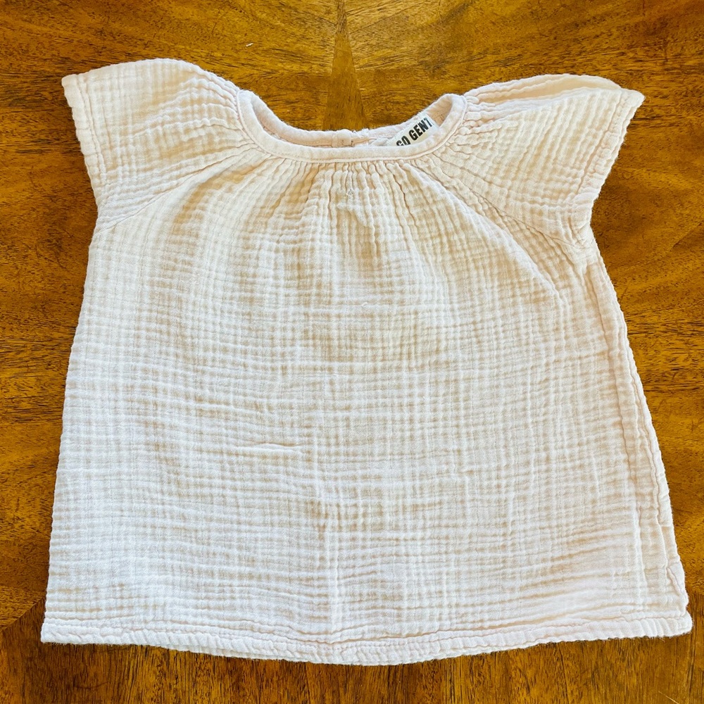 Go Gently Nation Kids Gauze Blouse and Bloomer set in Blush (0-3 months) - Picture 3 of 7